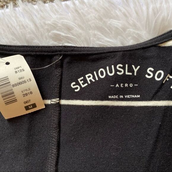 Aero Seriously Soft Striped Black & White Dress NEW with Tags Size Medium - Picture 3 of 5
